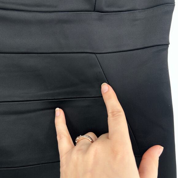 JAX Black Satin Cocktail Dress LBD Womens 2 Holiday Party Event NYE Evening Chic - Picture 7 of 9